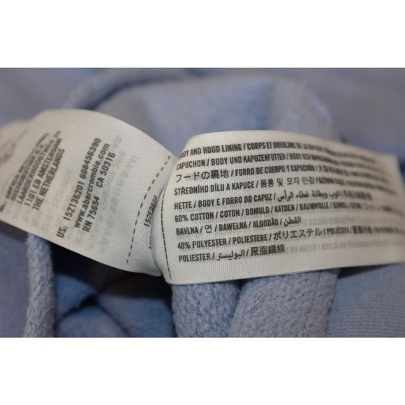 Abercrombie & Fitch Soft A&F Blue Pullover Long Sleeve Hoodie Sweatshirt Size S - Picture 4 of 5